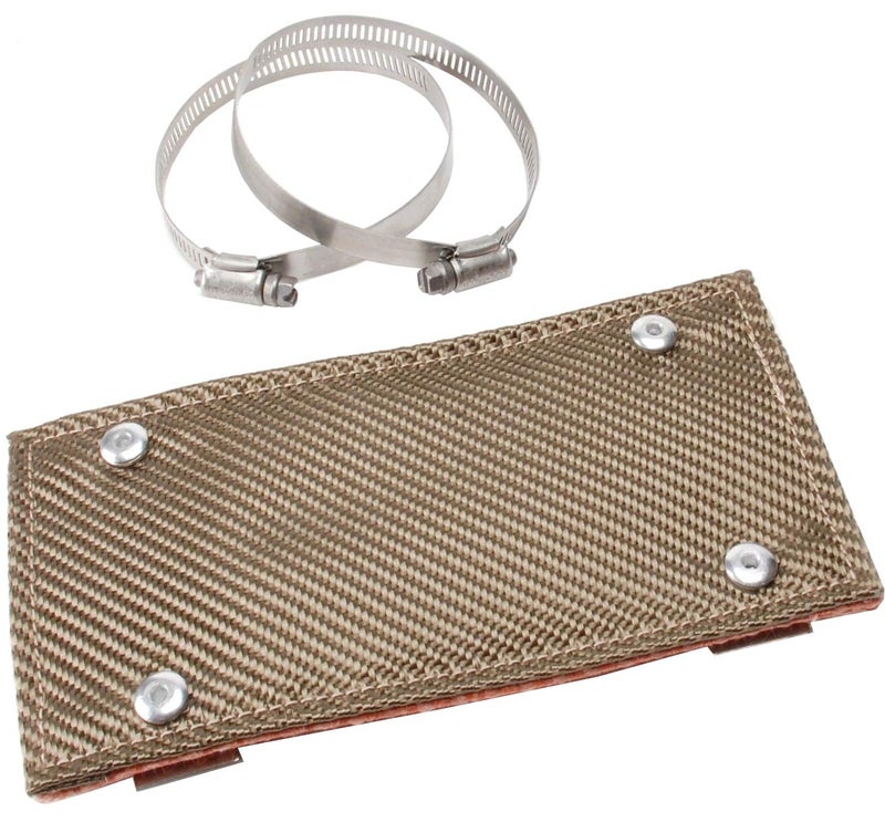 Design Engineering 010453 Titanium Pipe Shield 4" x 8" Exhaust Heat Shield - Image 1